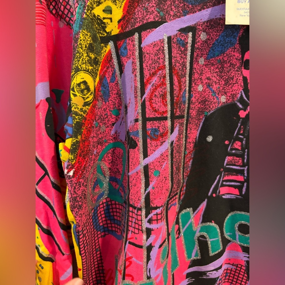 Vintage 1980’s Elvis Presley Liberty Flyer Jailhouse Rock Neon Sweater NWT Sz M - Picture 7 of 16